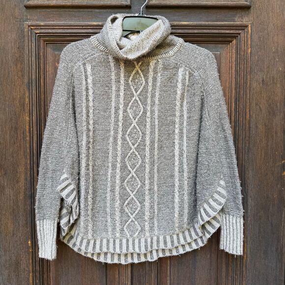 Yoon Wool Blend Sweater Poncho Gray XS/S Cowl Neck Oversized Knit - Picture 4 of 6